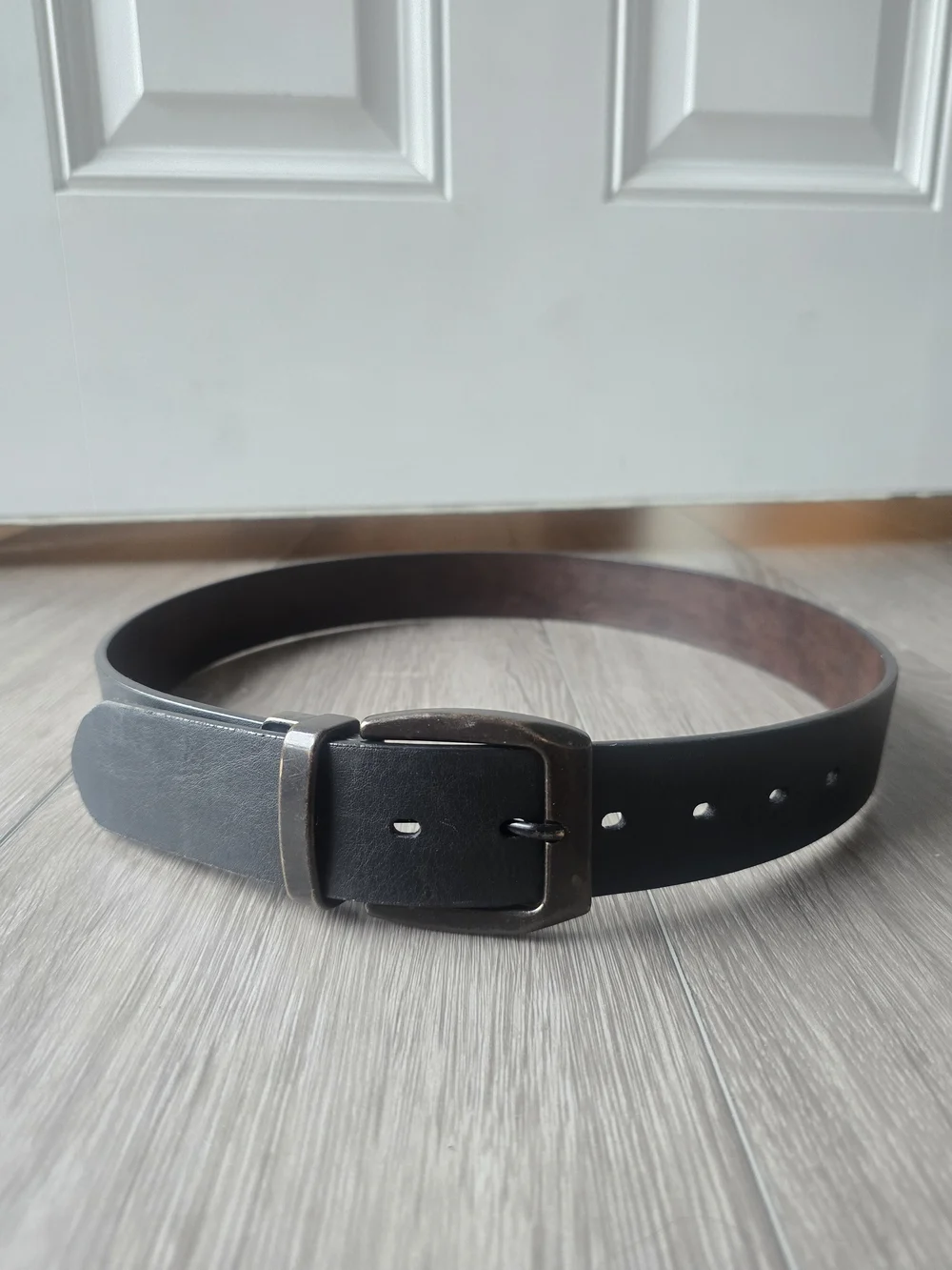 Swiss Gear Reversible Leather Belt Black Brown Size M 32-36 Gunmetal Buckle
